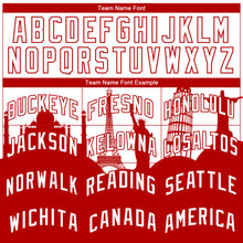 Load image into Gallery viewer, Custom White Red Holiday Travel Monuments Silhouette Authentic City Edition Basketball Jersey
