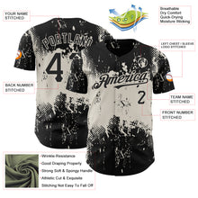 Load image into Gallery viewer, Custom Black Cream 3D Pattern Design Abstract Splatter Grunge Art Authentic Baseball Jersey
