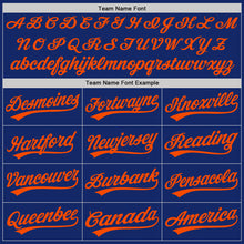 Load image into Gallery viewer, Custom Graffiti Pattern Orange-Royal 3D Scratch Authentic Baseball Jersey
