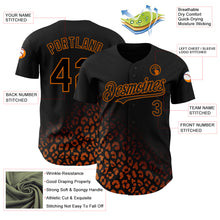 Load image into Gallery viewer, Custom Black Texas Orange 3D Pattern Design Leopard Print Fade Fashion Authentic Baseball Jersey
