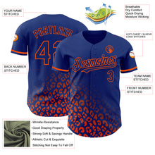 Load image into Gallery viewer, Custom Royal Orange 3D Pattern Design Leopard Print Fade Fashion Authentic Baseball Jersey
