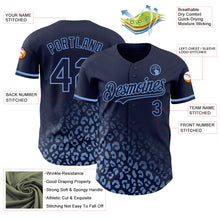 Load image into Gallery viewer, Custom Navy Light Blue 3D Pattern Design Leopard Print Fade Fashion Authentic Baseball Jersey
