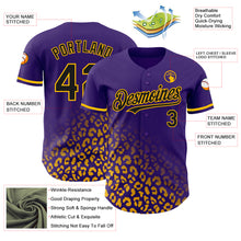 Load image into Gallery viewer, Custom Purple Black-Gold 3D Pattern Design Leopard Print Fade Fashion Authentic Baseball Jersey
