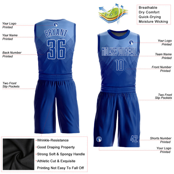 Custom Light Blue Royal-White Round Neck Sublimation Basketball Suit Jersey  Fast Shipping – FiitgCustom
