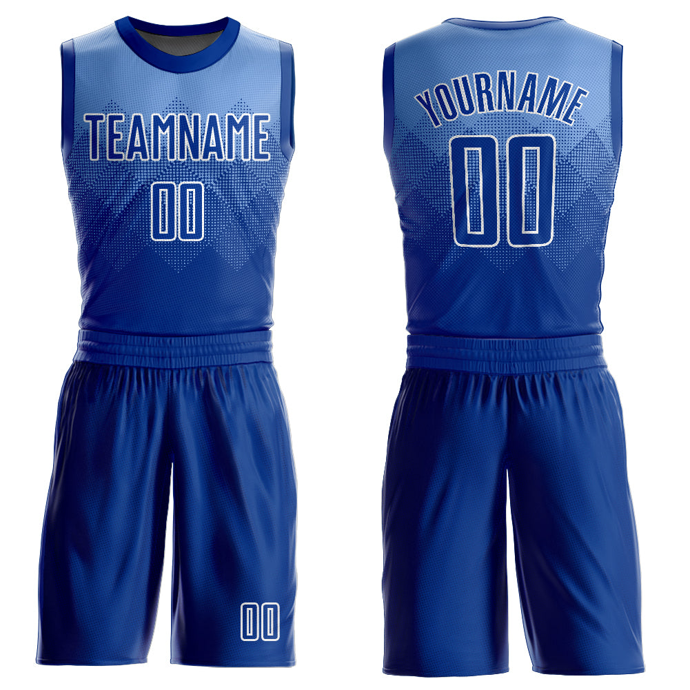 Custom Red White-Light Blue Authentic Fade Fashion Basketball Jersey  Discount