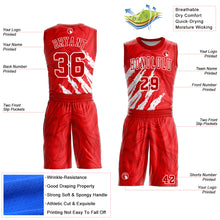 Load image into Gallery viewer, Custom Red White Round Neck Sublimation Basketball Suit Jersey
