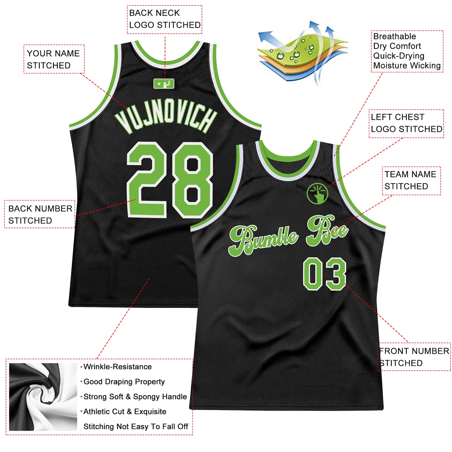 Cheap Custom Aqua Black-Neon Green Round Neck Sublimation