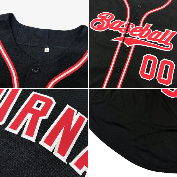 Custom Baseball Jersey Black Cream-Crimson Authentic Two Tone