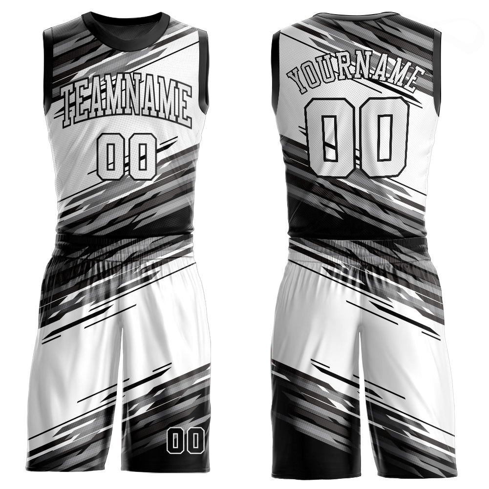 Source Simple design color gray basketball jersey white and black
