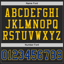 Load image into Gallery viewer, Custom Black Royal-Yellow Mesh Authentic Football Jersey
