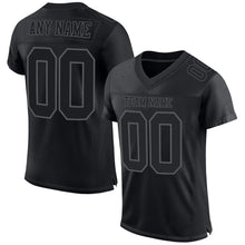 Load image into Gallery viewer, Custom Black Steel Gray Mesh Authentic Football Jersey
