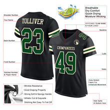 Load image into Gallery viewer, Custom Black Green-Cream Mesh Authentic Football Jersey
