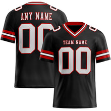 Load image into Gallery viewer, Custom Black White-Red Mesh Authentic Football Jersey
