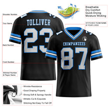 Load image into Gallery viewer, Custom Black White-Powder Blue Mesh Authentic Football Jersey
