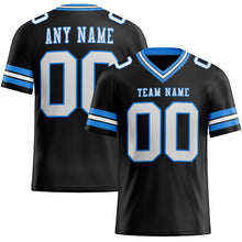 Load image into Gallery viewer, Custom Black White-Powder Blue Mesh Authentic Football Jersey
