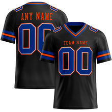 Load image into Gallery viewer, Custom Black Royal-Orange Mesh Authentic Football Jersey
