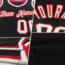 Load image into Gallery viewer, Custom Black Royal-Red Authentic Throwback Basketball Jersey
