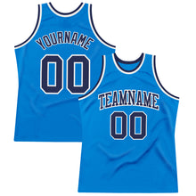 Load image into Gallery viewer, Custom Blue Navy-White Authentic Throwback Basketball Jersey
