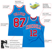 Load image into Gallery viewer, Custom Blue Red-White Authentic Throwback Basketball Jersey
