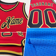 Load image into Gallery viewer, Custom Blue White-Black Authentic Throwback Basketball Jersey
