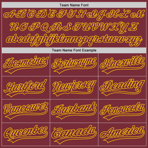 Custom Burgundy Yellow Authentic Baseball Jersey