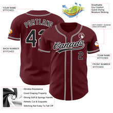 Load image into Gallery viewer, Custom Burgundy Black-White Authentic Baseball Jersey
