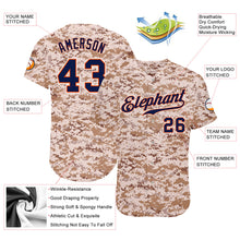 Load image into Gallery viewer, Custom Camo Navy-Orange Authentic Salute To Service Baseball Jersey
