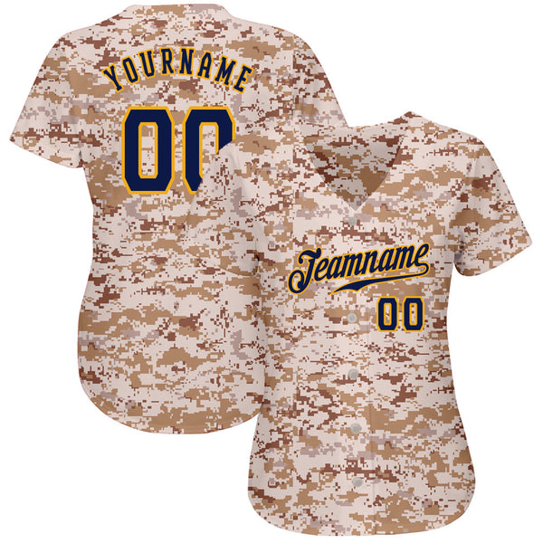 Custom Cream Navy-Gold Authentic Drift Fashion Baseball Jersey