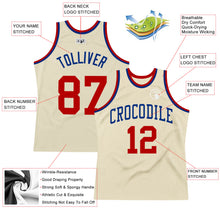 Load image into Gallery viewer, Custom Cream Red-Royal Authentic Throwback Basketball Jersey
