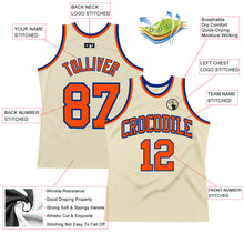 Load image into Gallery viewer, Custom Cream Orange-Royal Authentic Throwback Basketball Jersey
