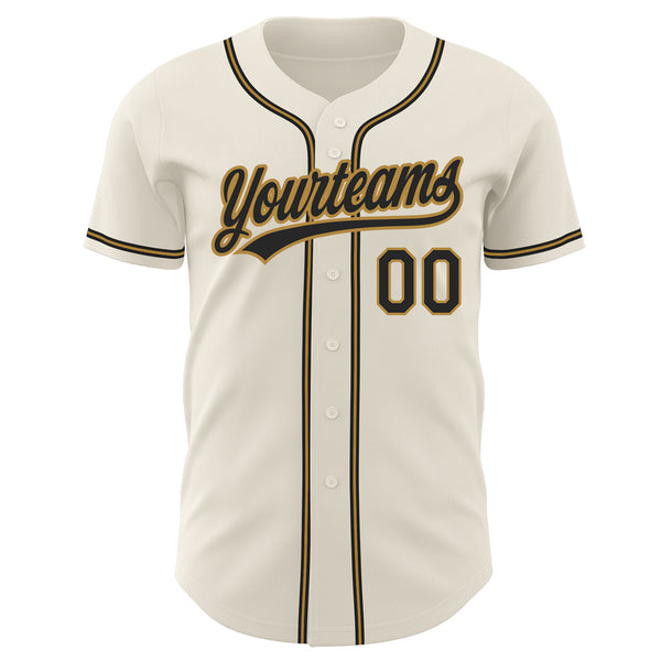 Custom Black Gold-White Authentic Baseball Jersey Discount