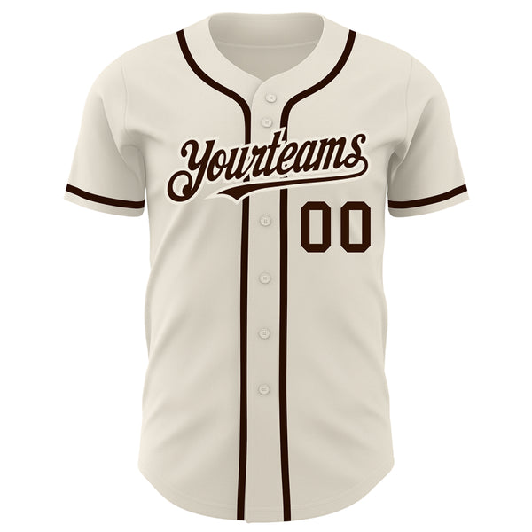 Custom Pinstripe Baseball Jersey Shirt White Brown Brown-Gold