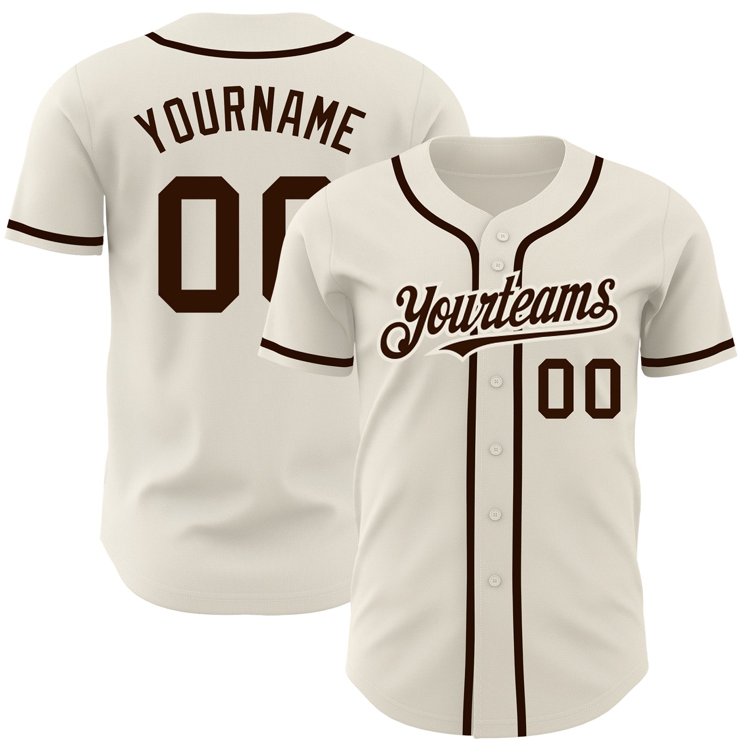 Cheap Custom White Brown Pinstripe Brown-Gold Authentic Baseball