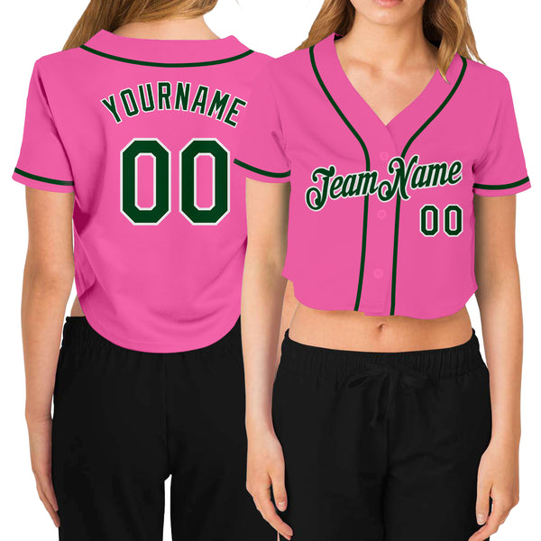 White Green Custom V-Neck Baseball Softball Jerseys | YoungSpeeds