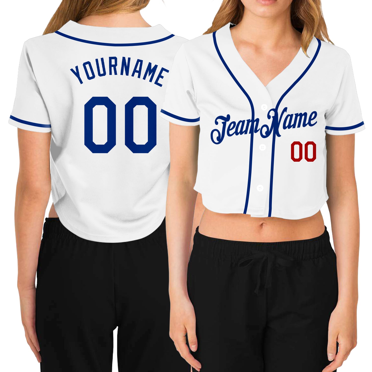 Custom Women’s Gradient Baseball Jersey Shirts White Royal / XL