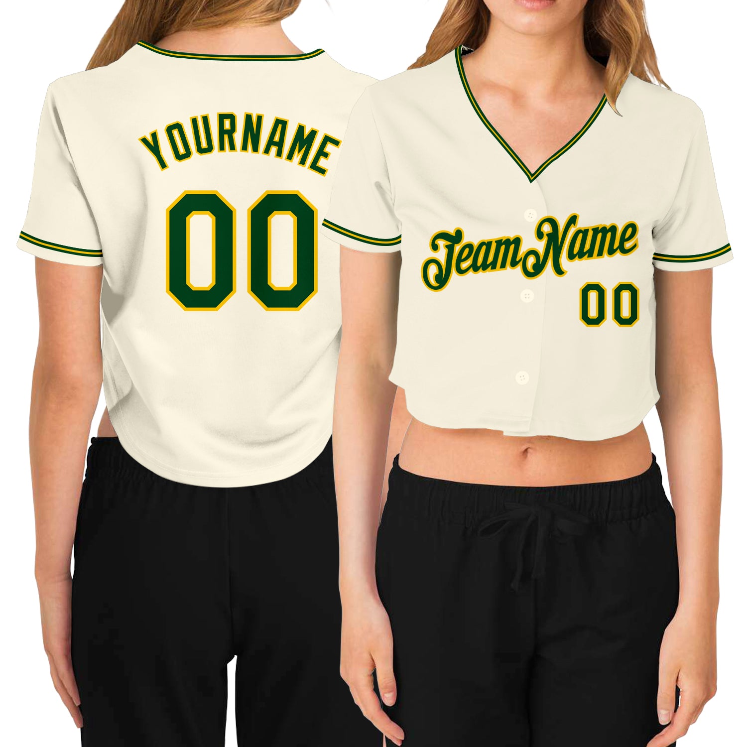 Custom Women's Olive Vintage USA Flag-Cream Salute to Service V-Neck Cropped Baseball Jersey Women's Size:3XL