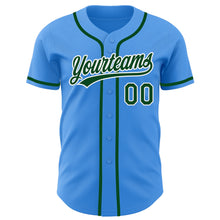Load image into Gallery viewer, Custom Electric Blue Green-White Authentic Baseball Jersey

