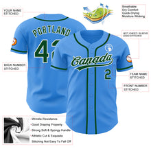 Load image into Gallery viewer, Custom Electric Blue Green-White Authentic Baseball Jersey
