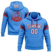 Load image into Gallery viewer, Custom Stitched Powder Blue White Royal-Red Football Pullover Sweatshirt Hoodie
