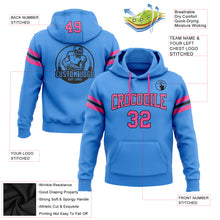 Load image into Gallery viewer, Custom Stitched Powder Blue Pink-Black Football Pullover Sweatshirt Hoodie
