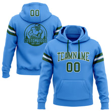 Load image into Gallery viewer, Custom Stitched Powder Blue Green-White Football Pullover Sweatshirt Hoodie
