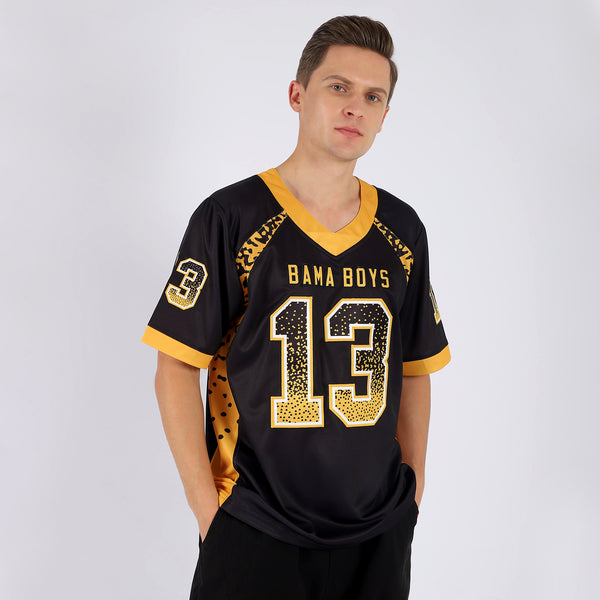 Custom Black Orange-White Mesh Drift Fashion Football Jersey