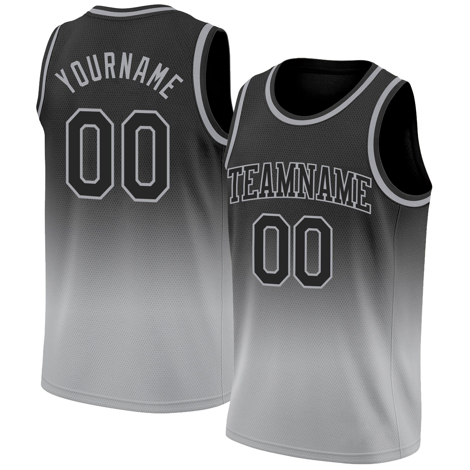 Custom Team Black Basketball Authentic Gray Throwback Jersey Dark Gray