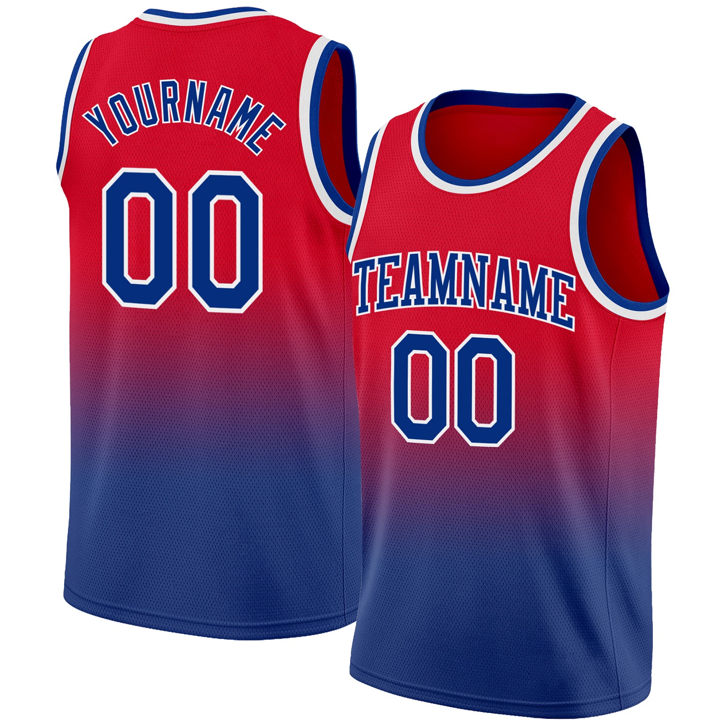 Custom Royal Red-White Round Neck Sublimation Basketball Suit Jersey  Discount