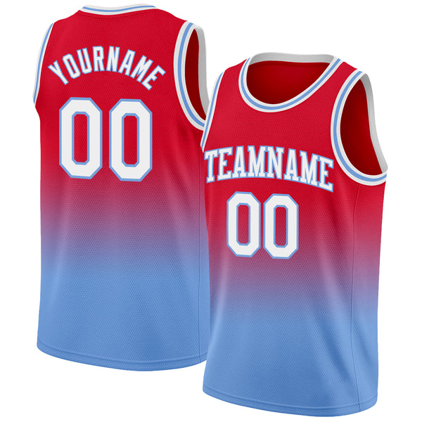 Custom Royal Red-White Round Neck Rib-Knit Basketball Jersey