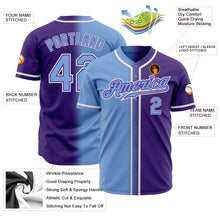 Load image into Gallery viewer, Custom Purple Light Blue-White Authentic Gradient Fashion Baseball Jersey
