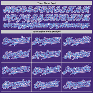 Custom Purple Light Blue-White Authentic Gradient Fashion Baseball Jersey