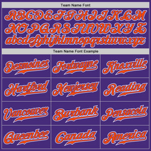 Custom Purple Orange-White Authentic Gradient Fashion Baseball Jersey