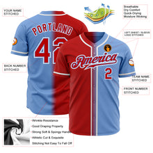 Load image into Gallery viewer, Custom Light Blue Red-White Authentic Gradient Fashion Baseball Jersey
