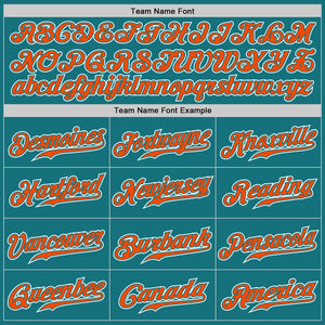 Custom Teal Orange-White Authentic Gradient Fashion Baseball Jersey